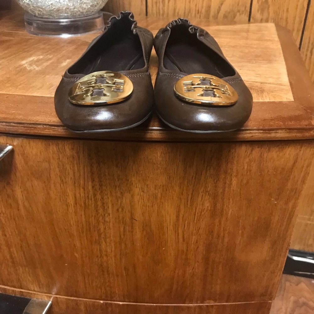 Tory Burch Reva Leather Ballet Flats 7-M - Picture 7 of 11